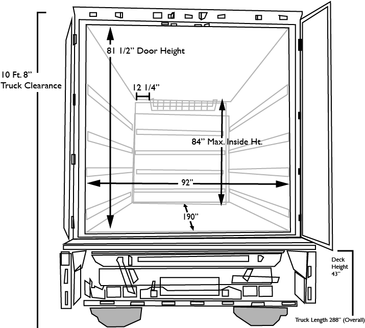 15ft Small Truck / Boxart Box Truck Door Dimensions (756x708), Png Download