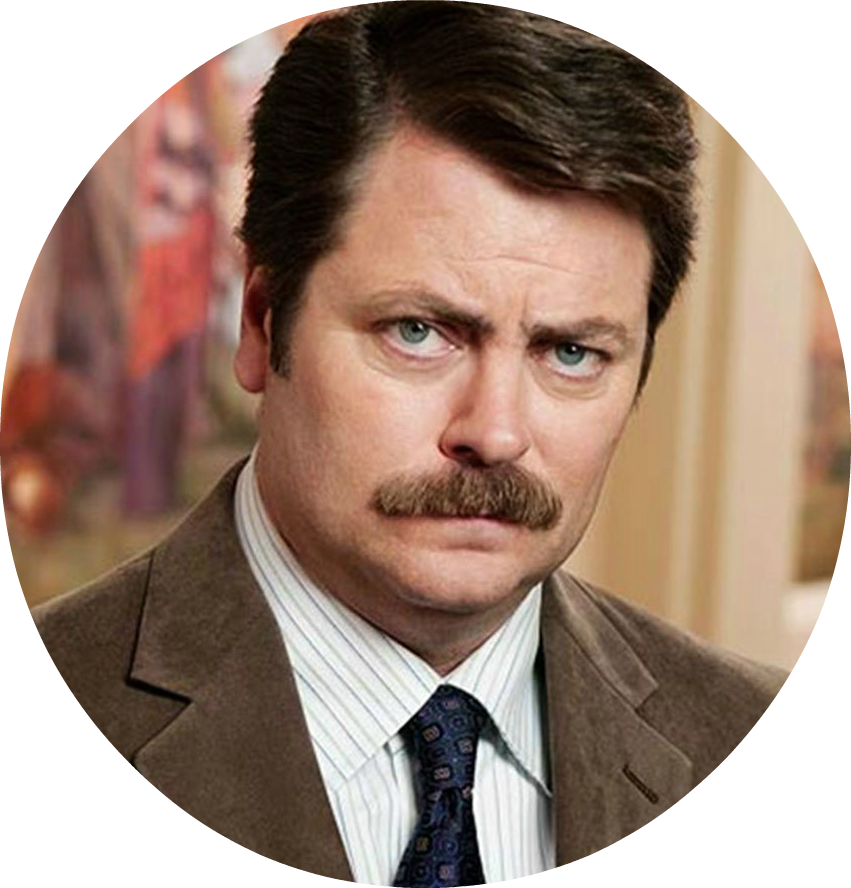 Ron Swanson - Bandama Caldera (851x888), Png Download