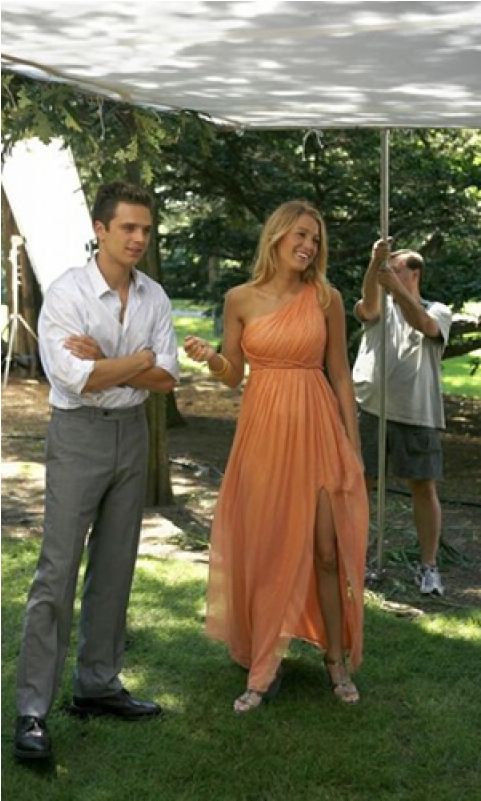 Blake Lively Orange One-shoulder Celebrity Inspired - Blake Lively Sebastian Stan (800x800), Png Download