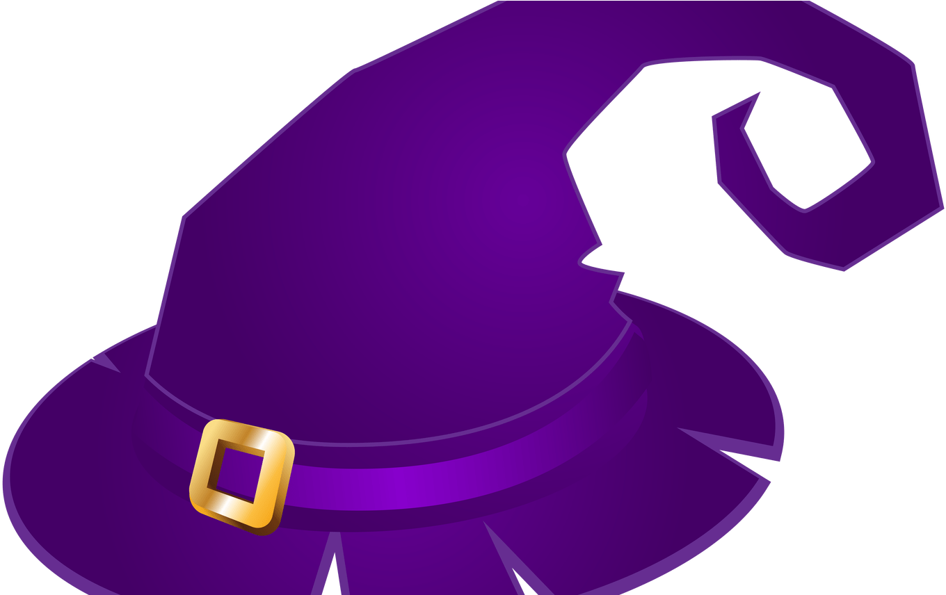 Purple Witch Hat Transparent Png Clip Art Image Gallery - Witch Hat Transparent Background (1368x855), Png Download