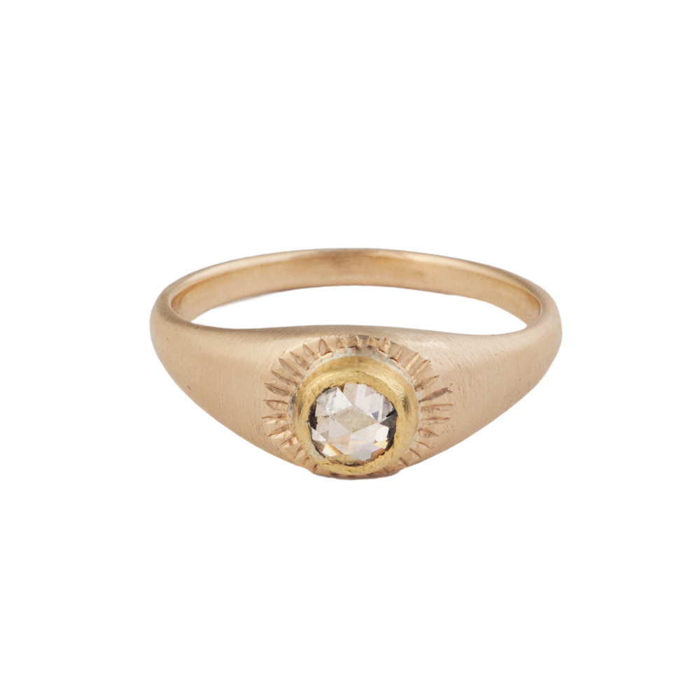Elizabeth Street 14k Yellow Gold Ring With 18k Yellow - Bangle (1000x1000), Png Download