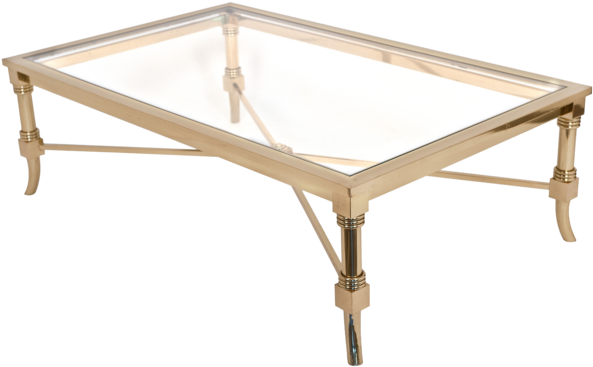 Brass Coffee Table Pict Glass Top Coffee Tables Acrylic - Coffee Table (600x600), Png Download