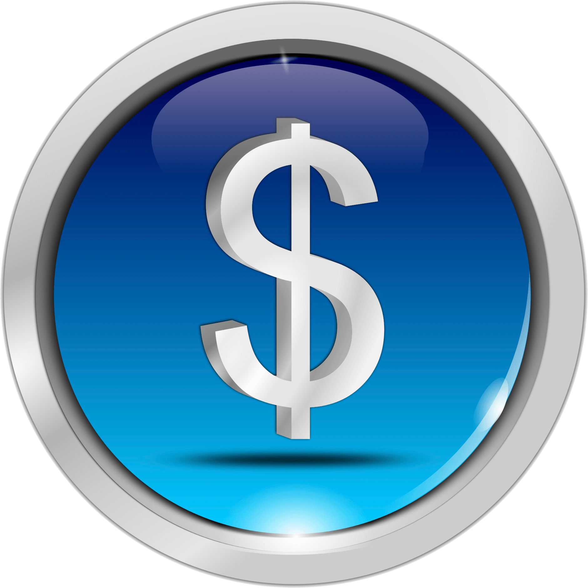 Button With Dollar Sign 000056498376 Medium - Dollar (1880x1880), Png Download