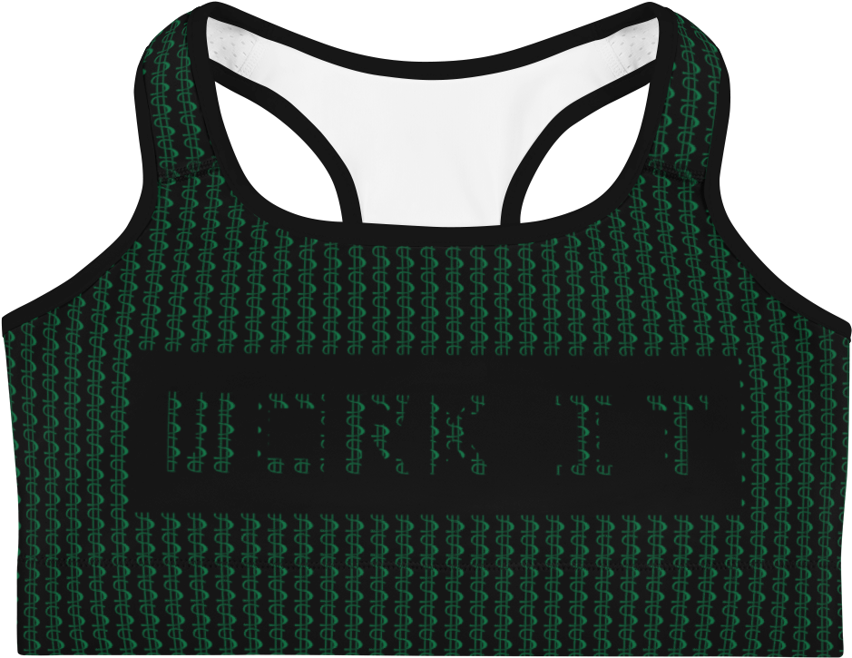 Image Of Work It Dollar Sign Sports Bra - Bra (1000x1000), Png Download