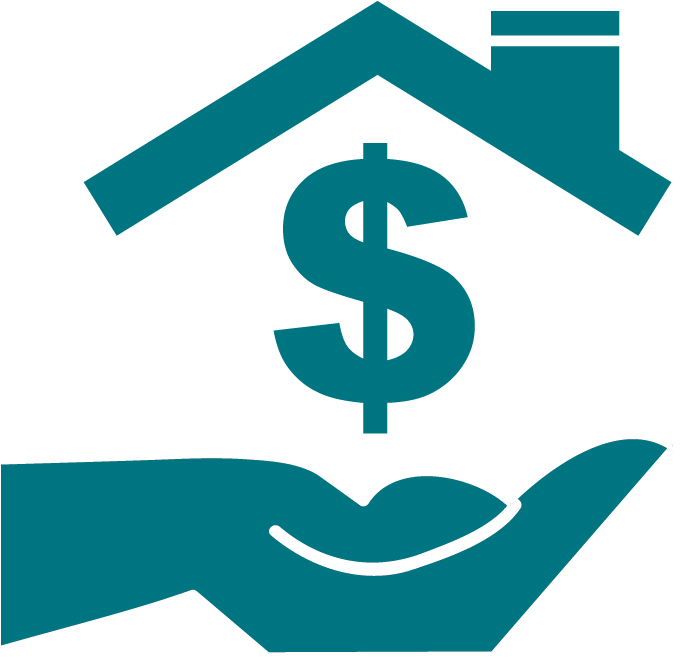 Teal Hand With Roof And A Dollar Sign Over Top Of It - Argent Interdit (750x750), Png Download