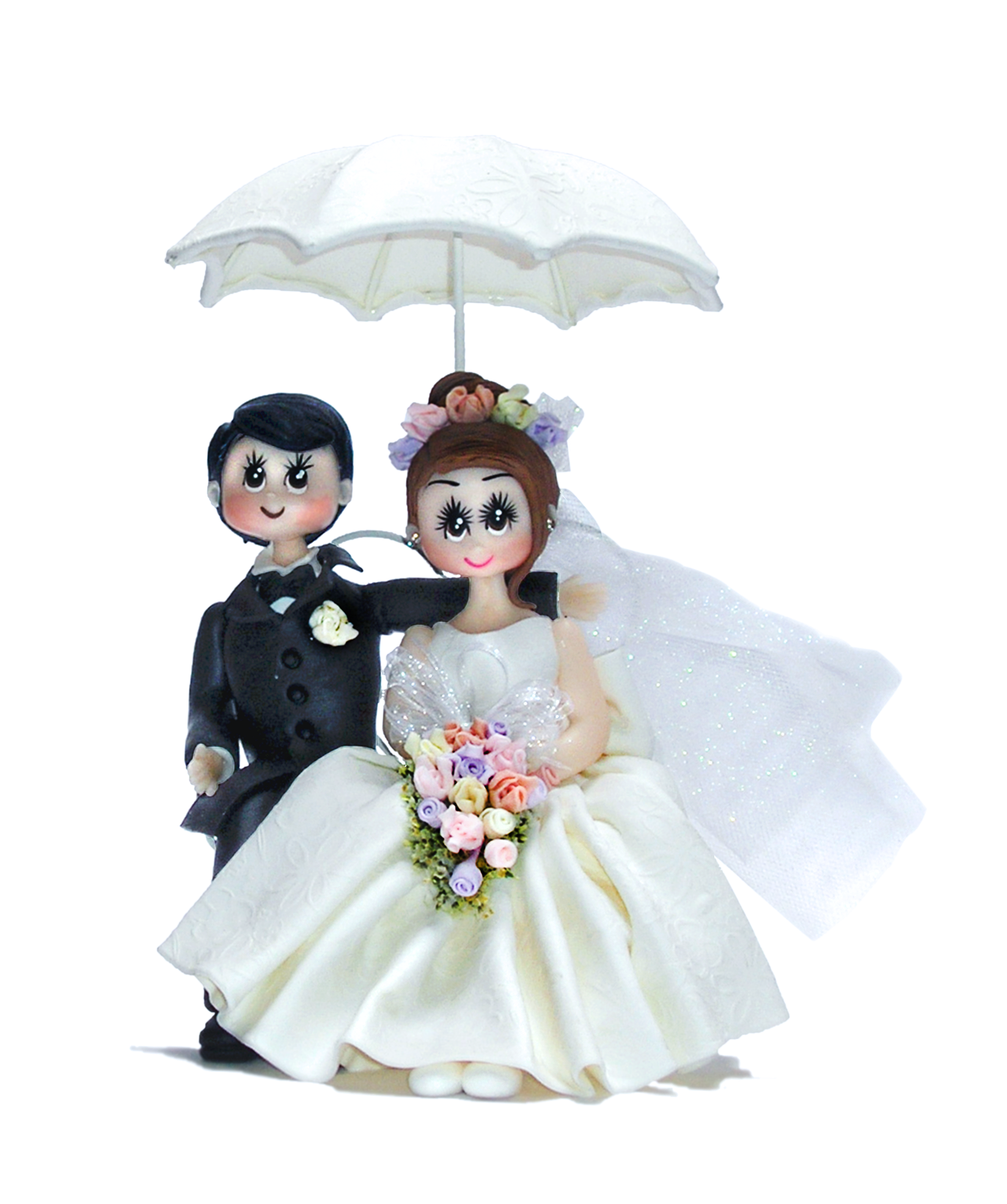 Bo99 Novios De Pasta Con Paraguas Copy - Bride (1648x1969), Png Download