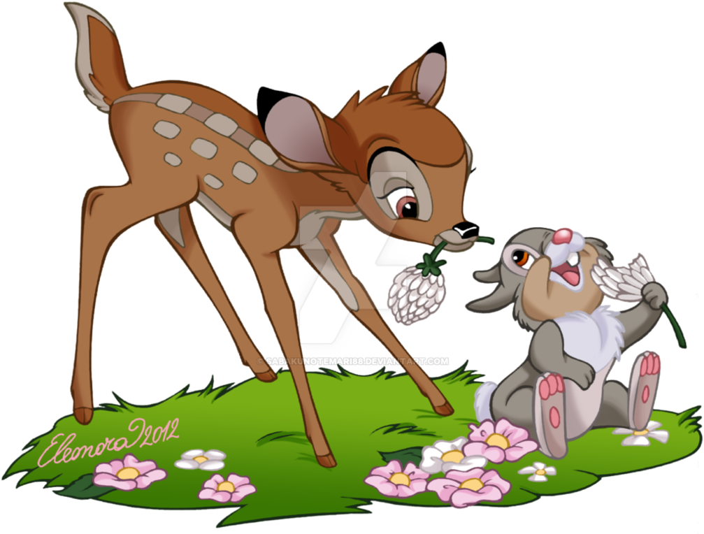 Bambi And Thumper - Bambi And Thumper Colors (1010x791), Png Download
