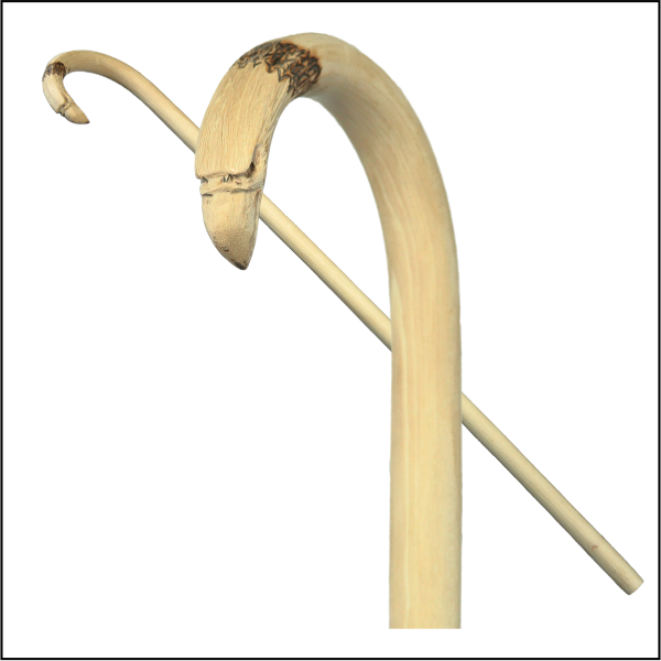 Eagle Head Horn On 7/8" Hickory Thumper Stock - Wood (600x600), Png Download