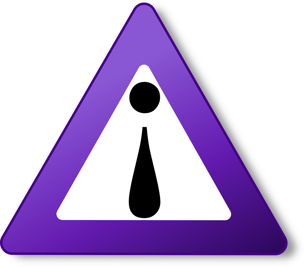 Sign Triangle Purple - Caution Purple (1280x1119), Png Download