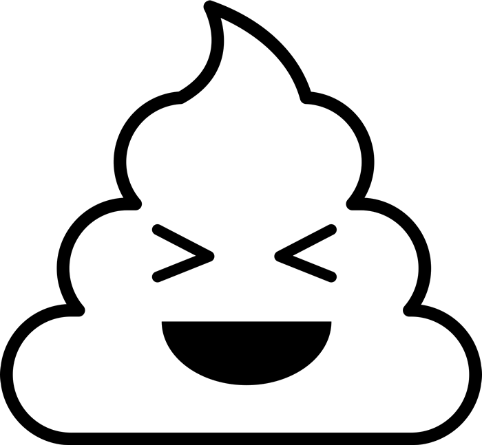 Smiling With Eyes Closed Poop Emoji Rubber Stamp - Poop Emoji Line Art (700x647), Png Download