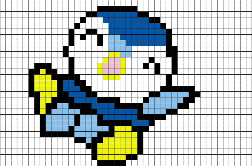 Brik Pixel Art Simple Pixel Art Piplup (880x581), Png Download