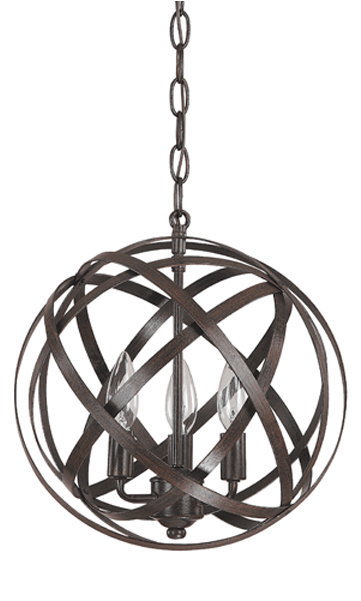 3 Light Orb - Pendant Light (600x600), Png Download