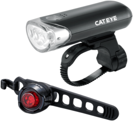 Cateye Hl-el135 And Orb Light Set - Bike Headlight Tail Light (600x600), Png Download