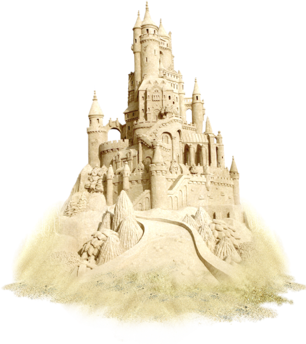 Sandcastle Sticker - Sand Castle On Beach Png (1024x1149), Png Download