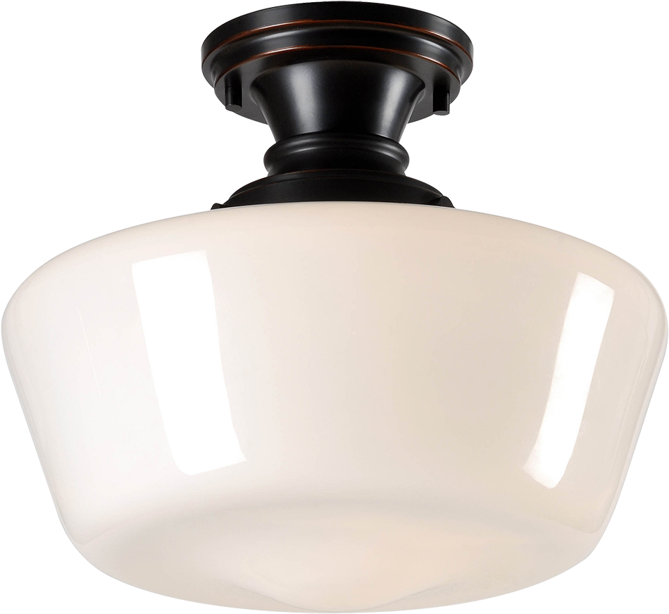 Cambridge 1 Light Flush Mount, Oil Rubbed Bronze Finish - Light Fixture (1136x1000), Png Download