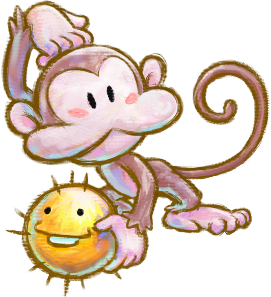 Ukiki - Yoshi's New Island Monkeys (546x600), Png Download