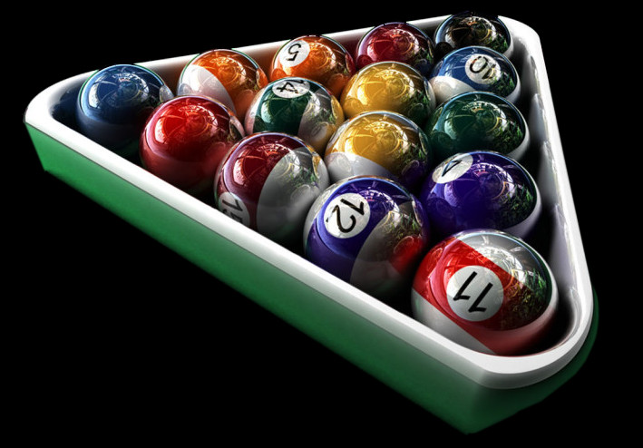 Glass Pool Balls (709x494), Png Download