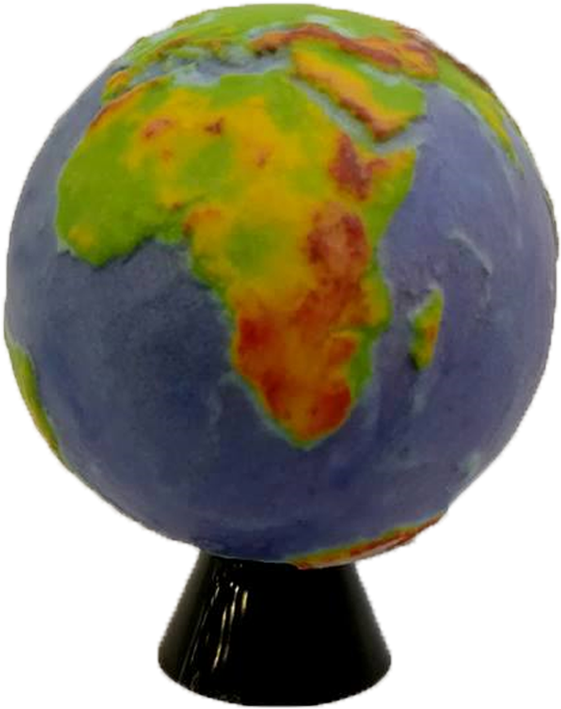 3d Printed Earth Globe False Colour Relief - Globe (1000x1000), Png Download