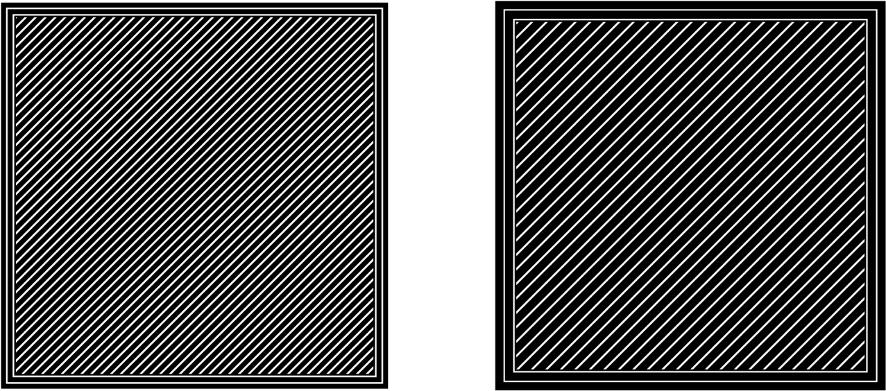 The Model On The Left Has A Smaller Line Width Than - Monochrome (1300x578), Png Download