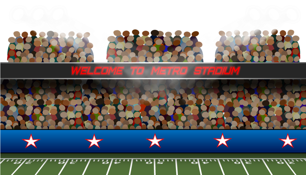 Football Stadium Clipart Graphic Free Library - Crowd (1024x594), Png Download