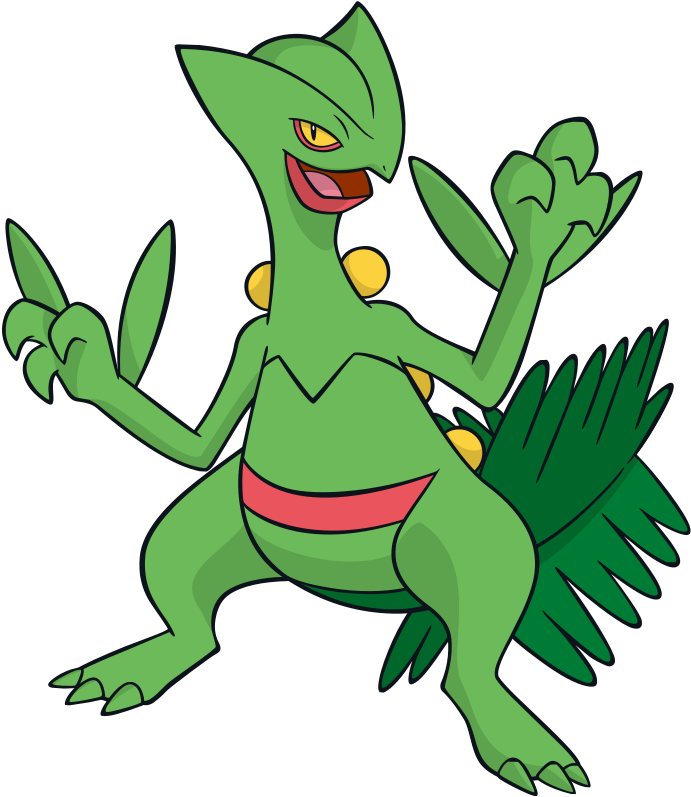 Sceptile Global Link Artwork - Pokemon Sceptile (699x800), Png Download
