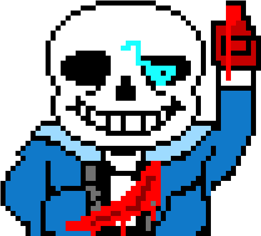 Fake Dead Sans - Draw Sans Pixel Art (660x470), Png Download
