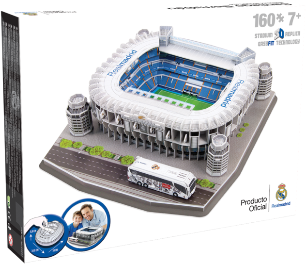 Real Madrid Santiago Bernabeu Football Stadium 3d Jigsaw - Stade Real Madrid 3d (640x555), Png Download