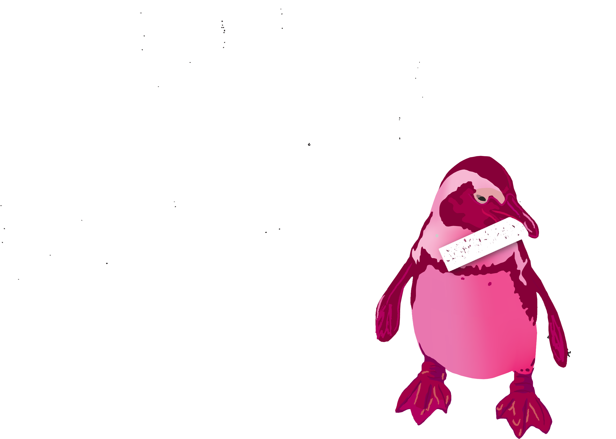 Pink Penguin - Illustration (3355x2339), Png Download