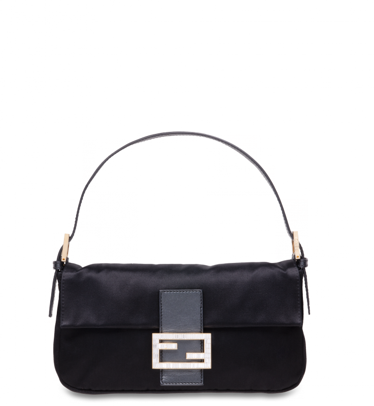 Fendi Black Satin Baguette Bag - Fendi Baguette Small Bag (737x800), Png Download