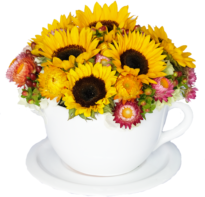 Tea Time Girasoles - Bouquet (660x660), Png Download