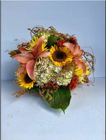 Girasoles/lirios - Bouquet (640x480), Png Download