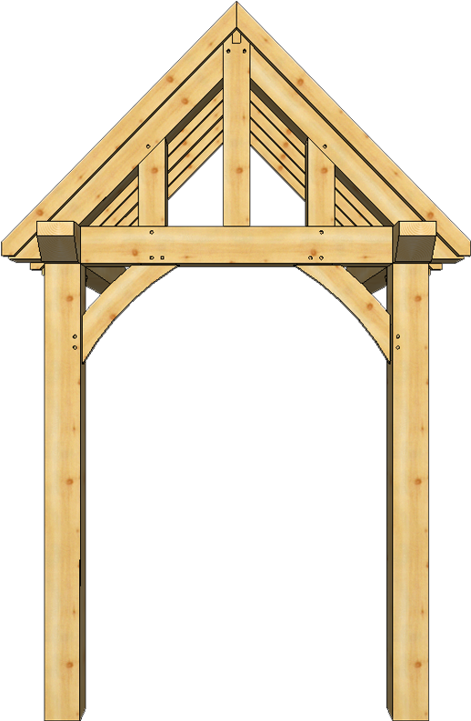 Softwood Porch With King Post Truss - Writing Desk (560x838), Png Download