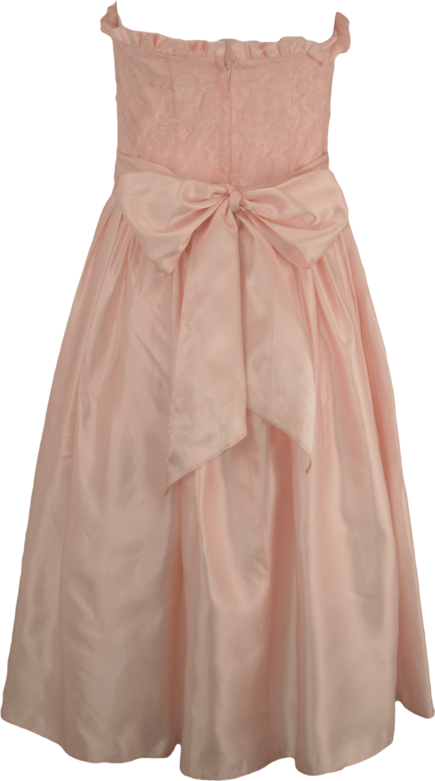 80's Pink Knee Length Prom Dress With Sweetheart Neckline - Gown (1844x3285), Png Download