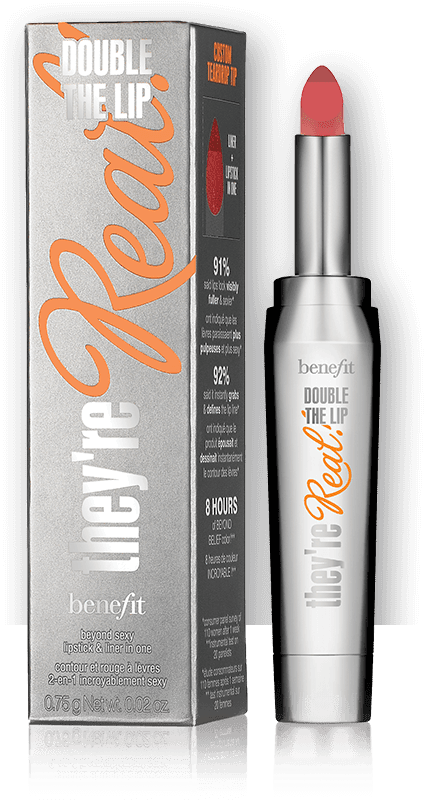 Re Real Double The Lip Travel - Benefit They Re Real Double The Lip Mini (1220x1380), Png Download