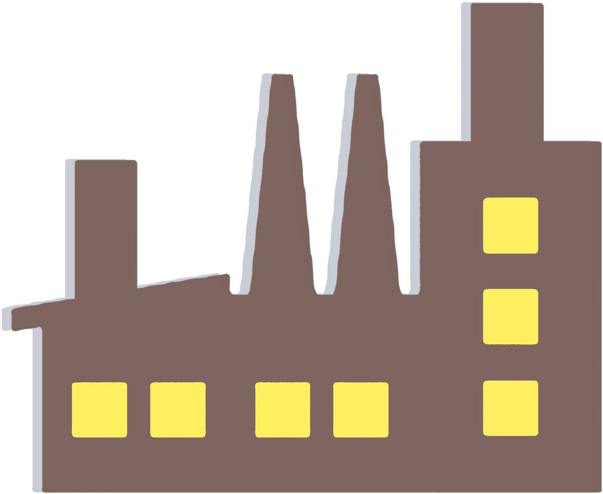 Factory Building Vector - Vector Industry Png Icon (1280x1280), Png Download