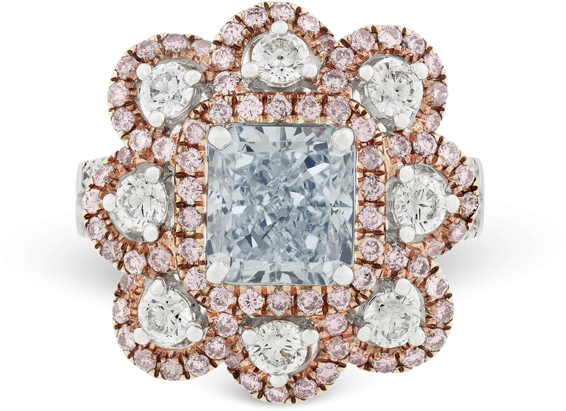 Fancy Very Light Blue Diamond Ring, - Needlework (2500x2000), Png Download