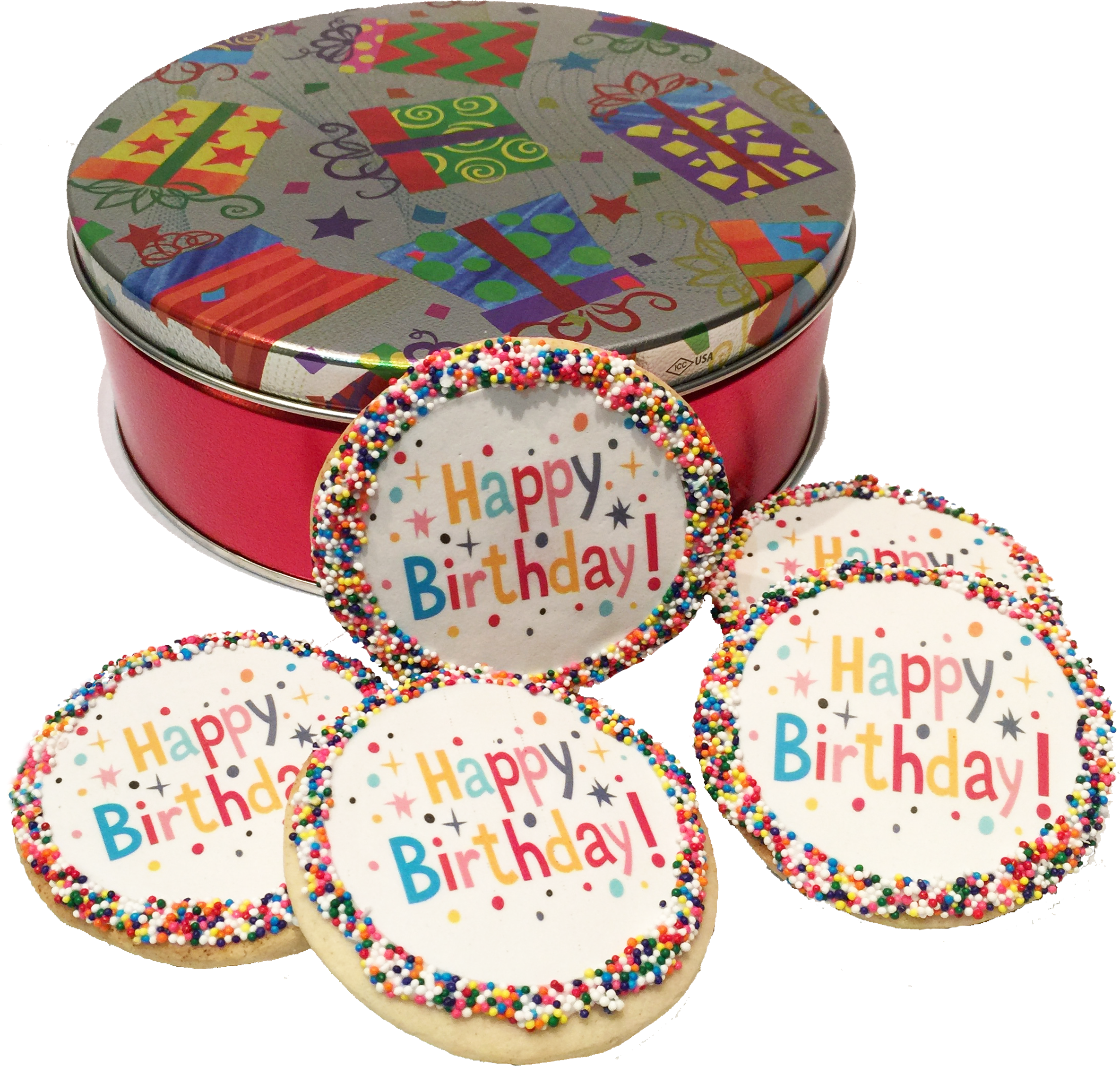 Happy Birthday Cookie Tin - Birthday Cookie In A Box (2448x2448), Png Download