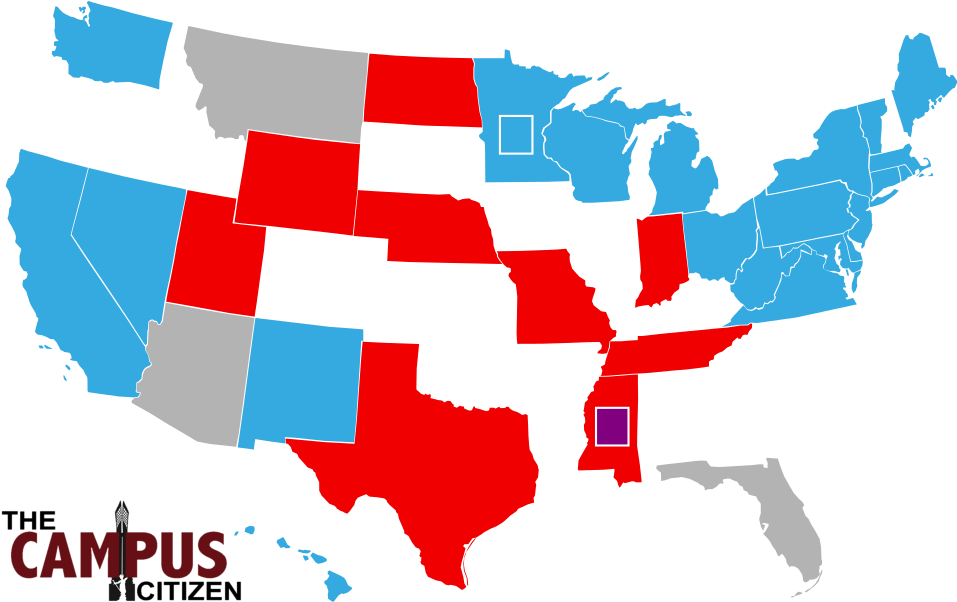 With 5 A - 2018 Senate Election Results Map (979x615), Png Download