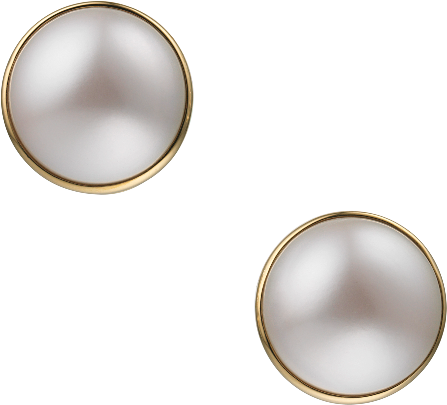 Clip On Pearl Button Earrings - Pearl (2048x2048), Png Download