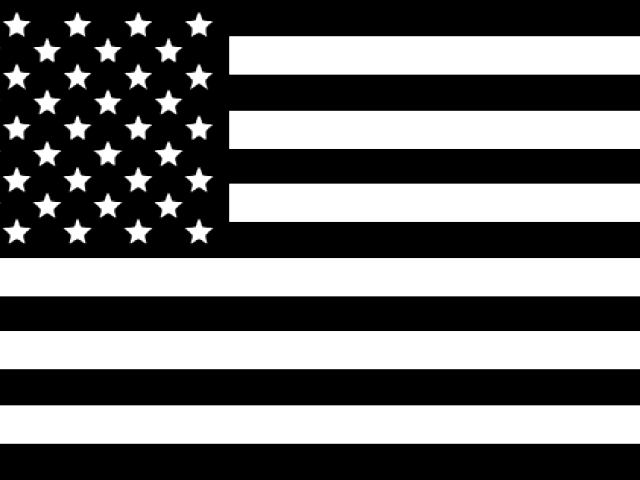 American Flag Clipart Black - American Flag Png Black And White (640x480), Png Download