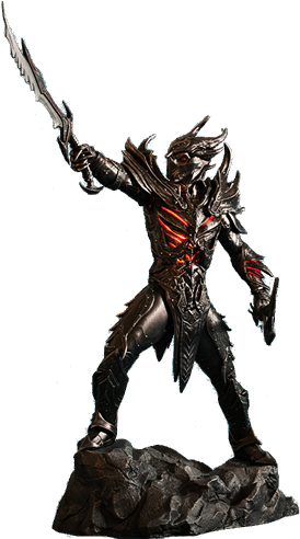 The Elder Scrolls - Skyrim Daedric Armor Figure (600x600), Png Download