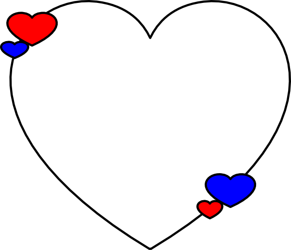 Hearts Blue & Red Clip Art - Hearts Blue And Red (600x517), Png Download