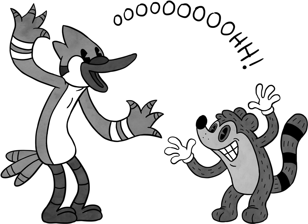 Regular Show Mordecai And Rigby Art Cartoon Rubber - Rubber Hose Animation Sonic (1280x938), Png Download