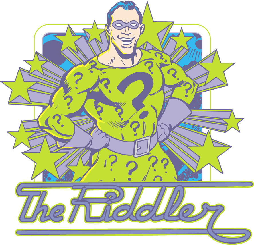 Dc Comics Riddler Stars Men's Regular Fit T-shirt - Riddler (936x908), Png Download