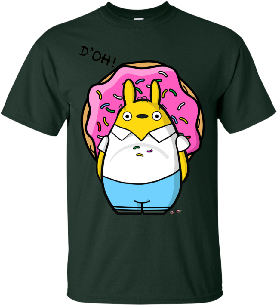 Totoro Simpson Hides Donut The Simpsons T Shirt & Hoodie - Shirt (1024x1024), Png Download