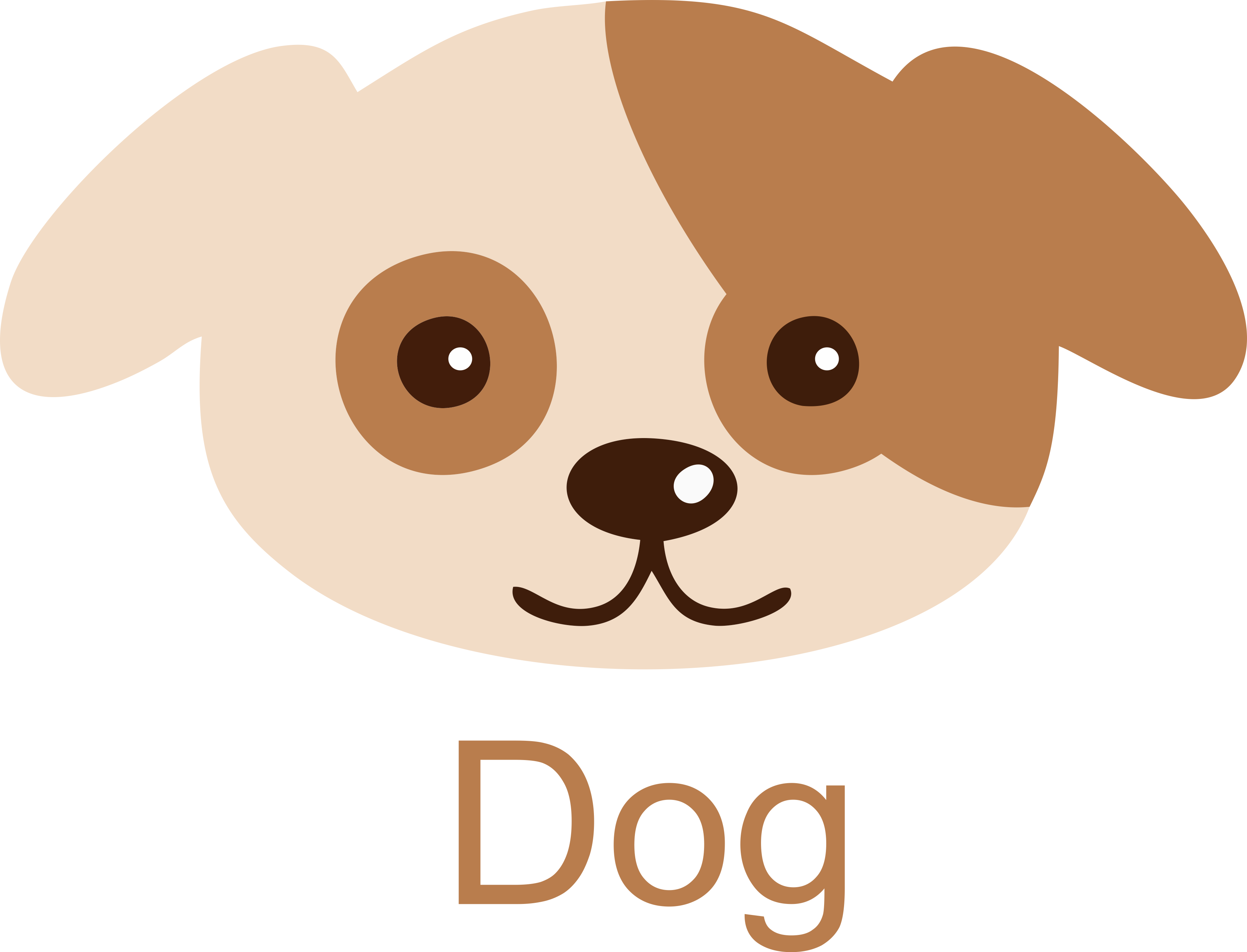 Dog Face Icon Clipart Free - Cartoon (3500x2673), Png Download