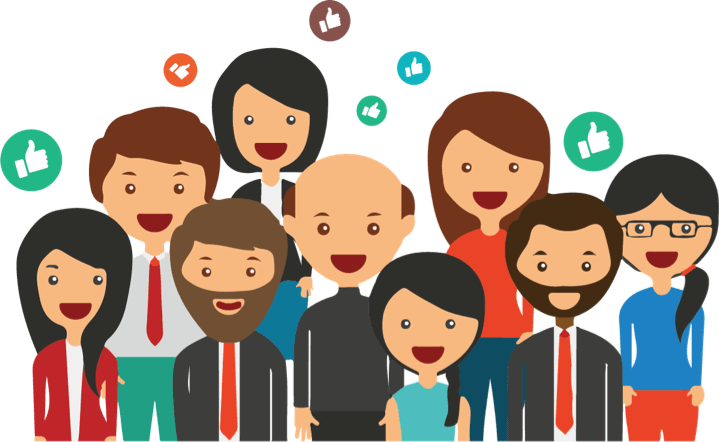 Click - Happy Customers Cartoon (719x442), Png Download