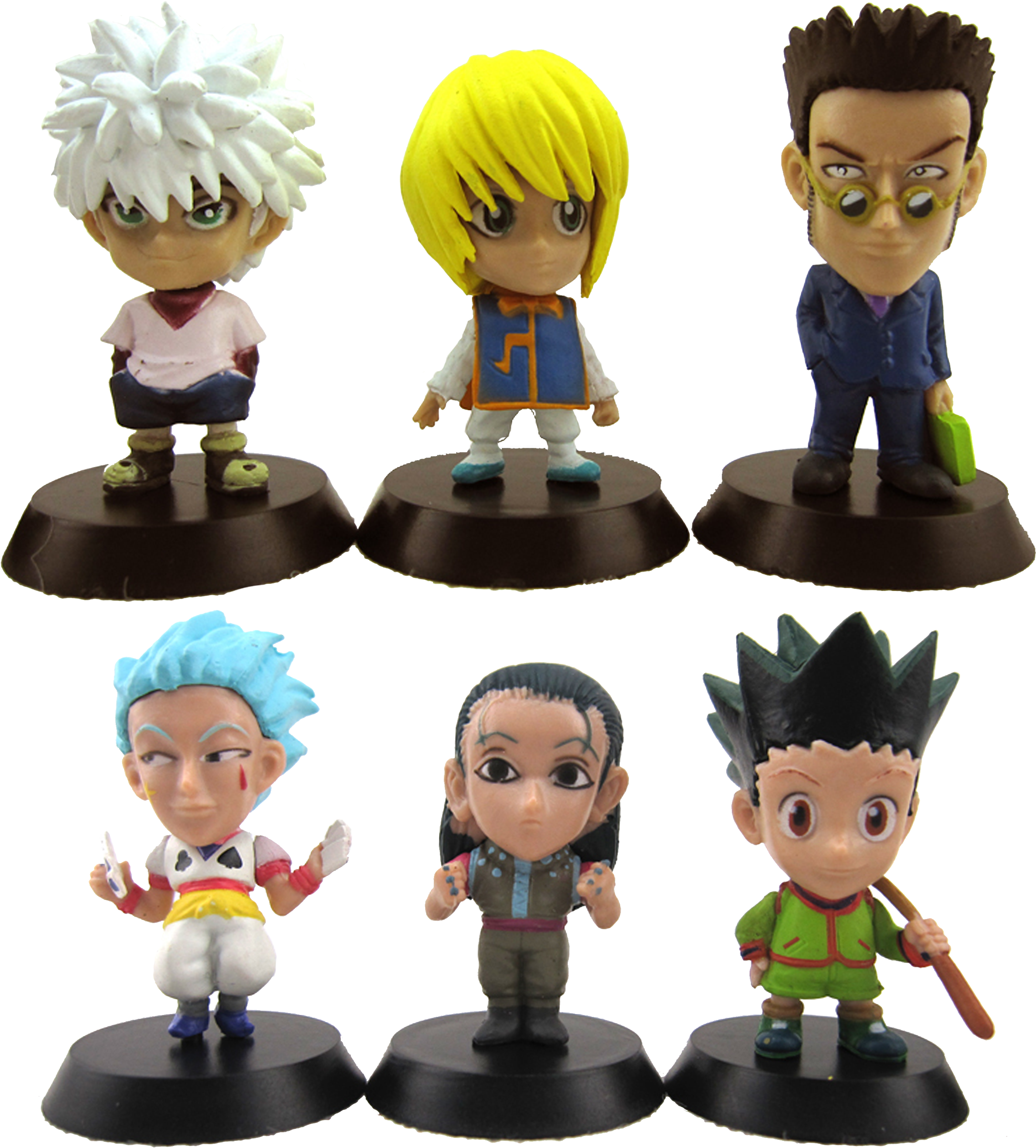 6 Pc Hunter X Hunter Figure Keychain Set - Action Figure (2500x2500), Png Download