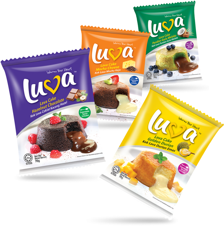 Mighty White Lava Cake Hazelnut Chocolate 70g-800x800 - Luva Lava Cake (800x800), Png Download