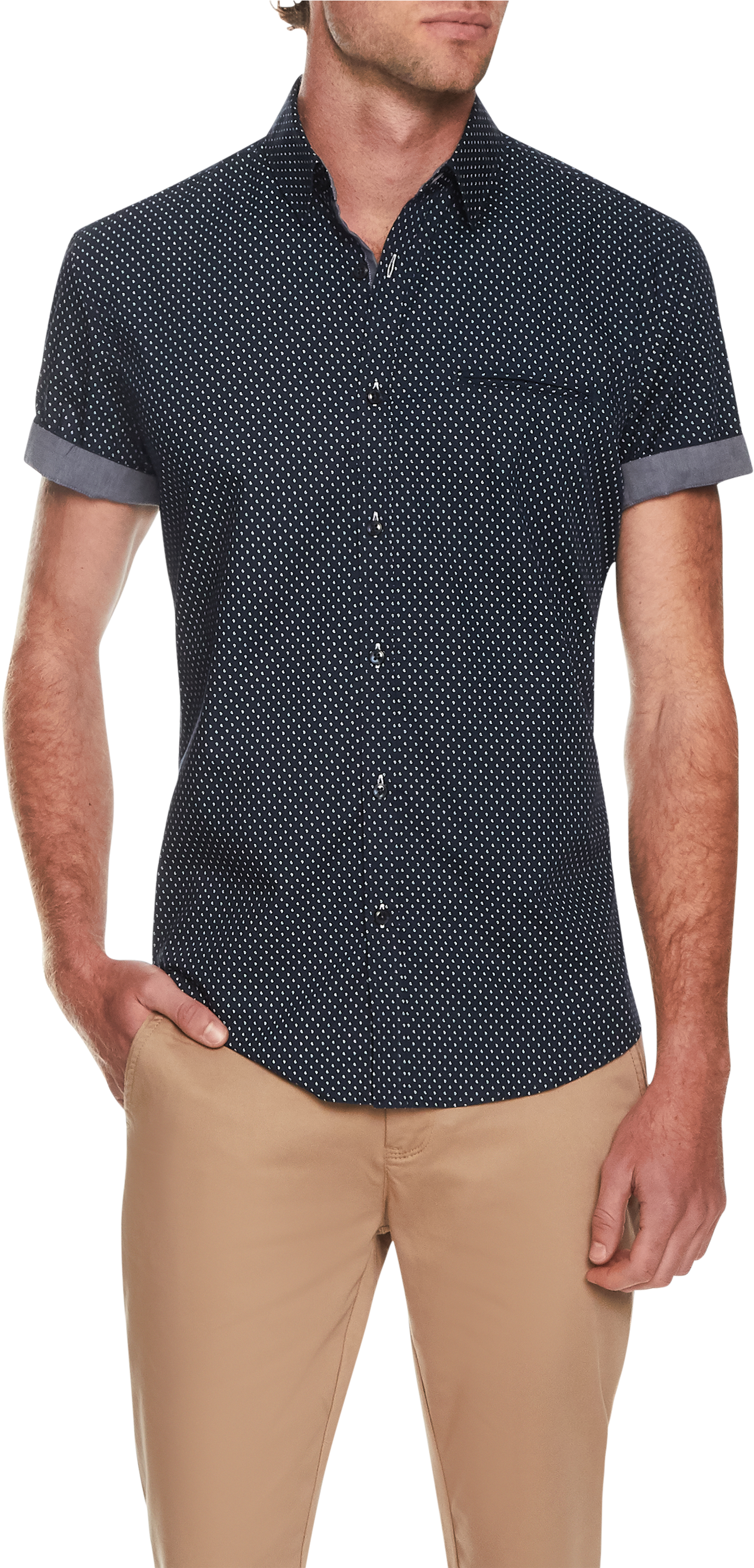 Navy Teardrop Print Shirt - Gentleman (3000x3000), Png Download